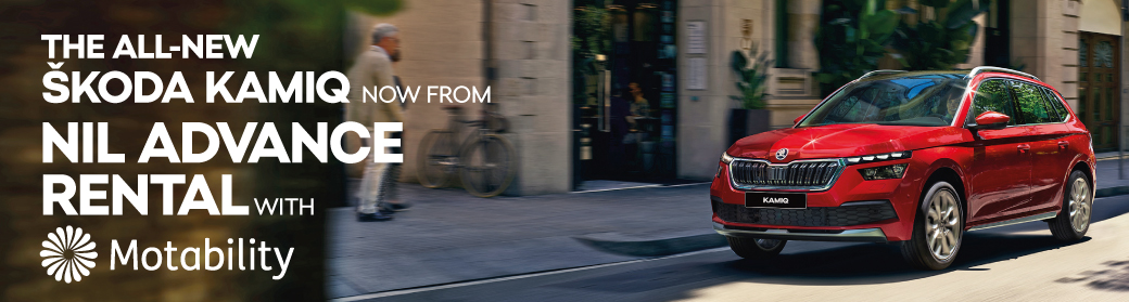 THE ALL-NEW ŠKODA KAMIQ NOW FROM NIL ADVANCE RENTAL WITH MOTABILITY