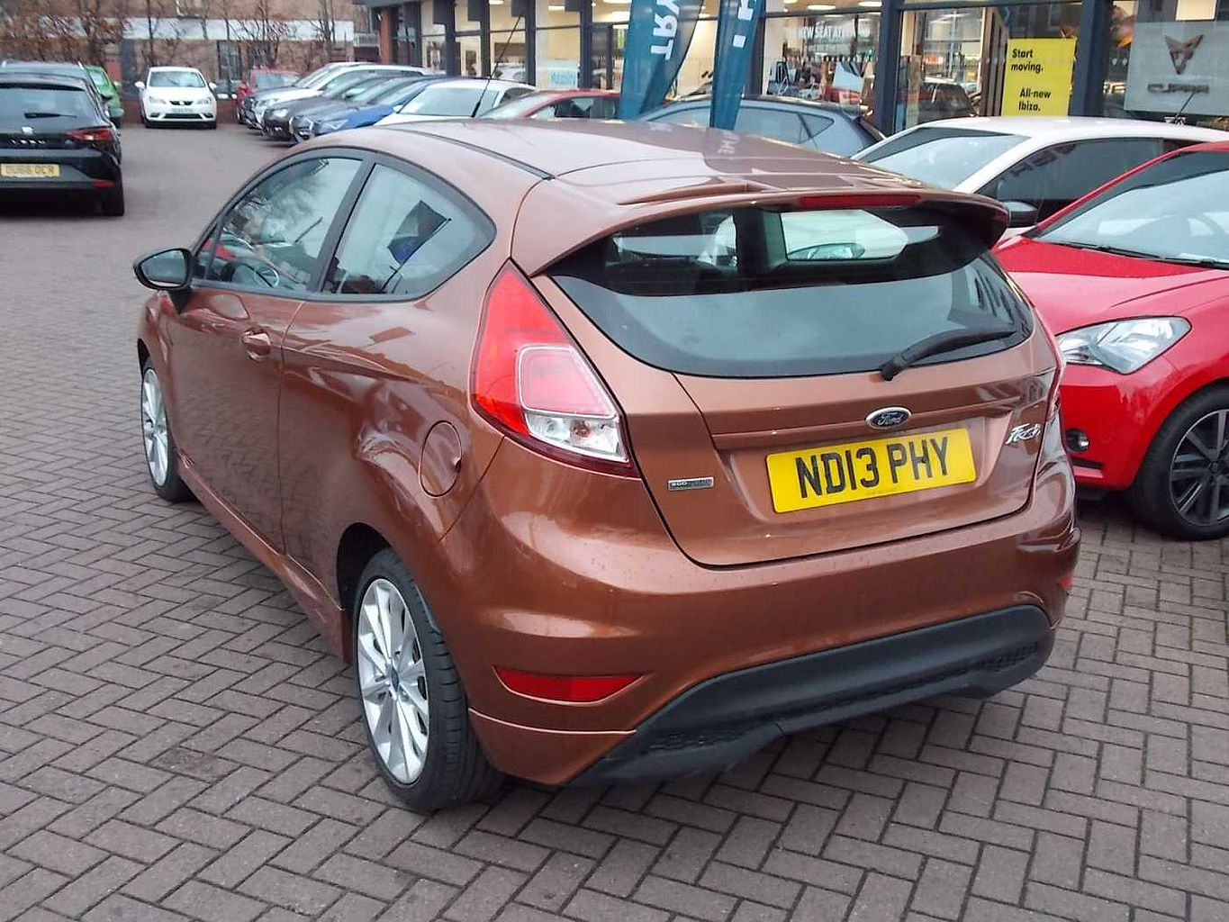 2013 Yellow Ford Fiesta Hatchback 3-Door 1.0 Zetec S EcoBoost, Petrol, Manual